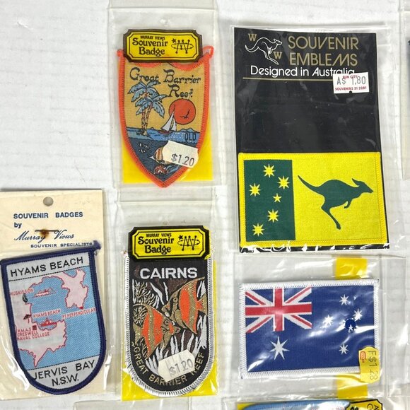 Australia Great Barrier Reef 14 Vtg Woven Badge Patch Lot NSW Cairns Queensland - Picture 3 of 9